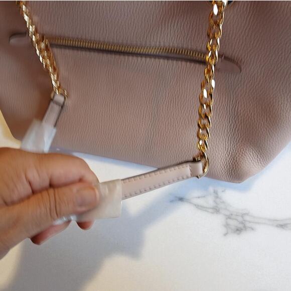 Michael Kors Jet Set Medium Leather Front Zip Chain Tote Powder Blush NWT - Picture 11 of 16